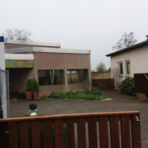 Die provisorische Kita in der Dortelweiler Obergasse