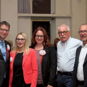 Gruppenbild mit Thorsten Schäfer-Gümbel, Natalie Pawlik, Lisa Gnadl, Jochen Brings und Horst Seißinger